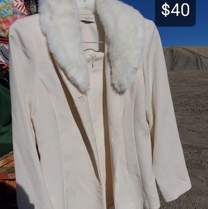 Amanda smith faux fur blazer and skirt